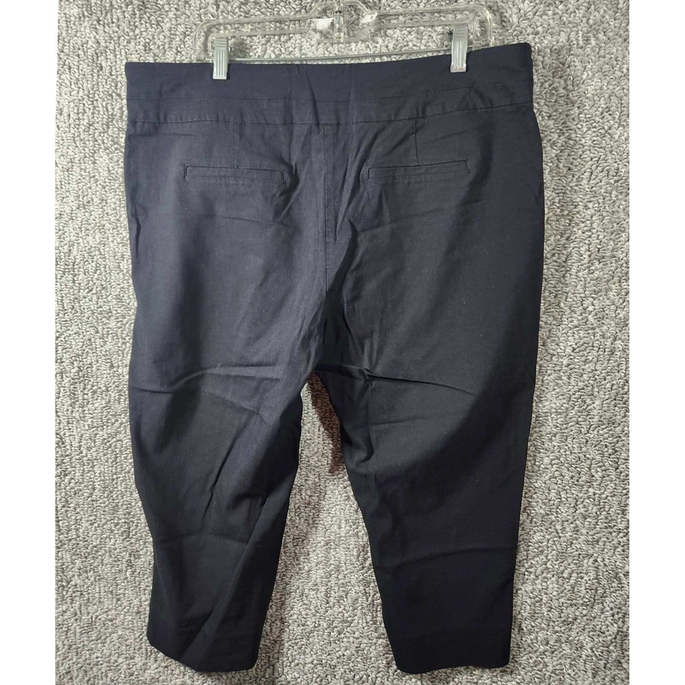 Zac & Rachel Cropped Pants Black Stretch Pull On Trousers Womens 18W - Picture 2 of 5